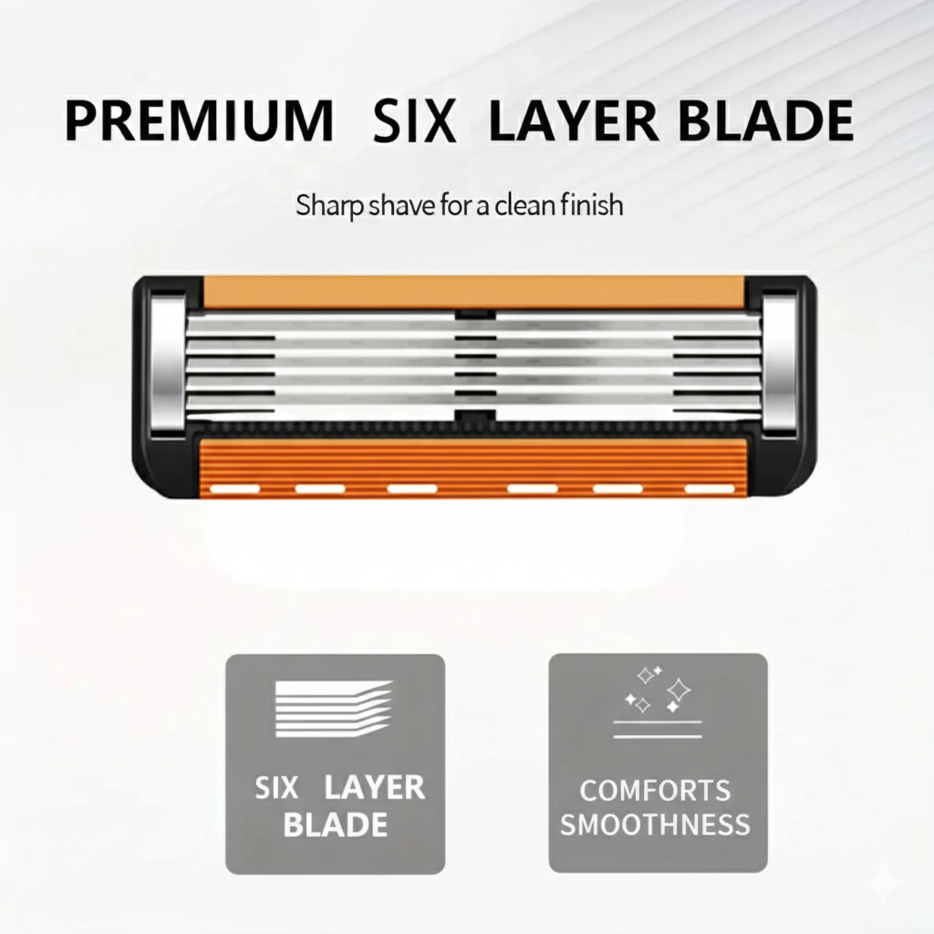 Smart Shave Pro Kit - 24 High-Performance Razor Refills with Free Handle